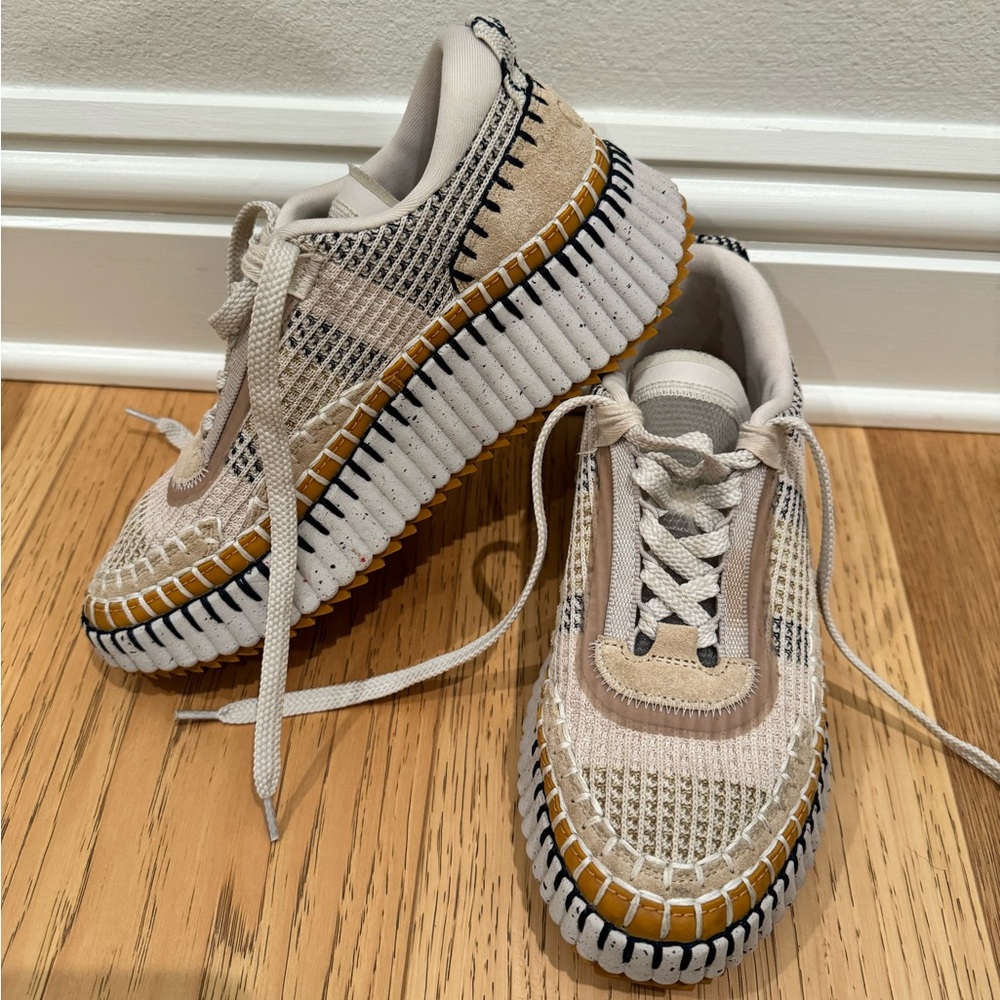 Chloe nama tennis shoes beige